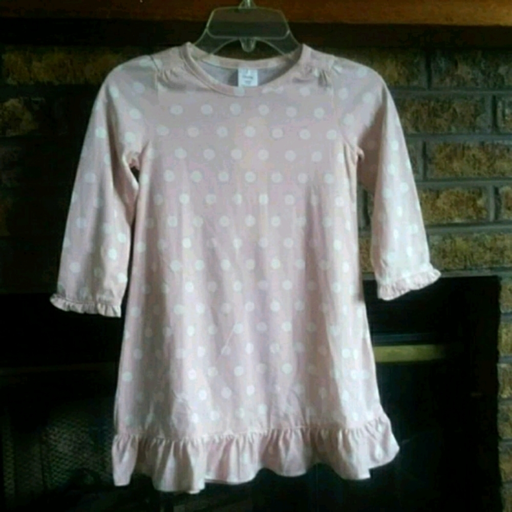 NWT Gap pink white polka dot ruffled nightdress